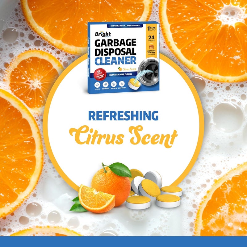 Bright Choice Garbage Disposal Cleaner and Deodorizer Tablets - 24 Pack, XL Citrus Foaming Tablet for Kitchen Sink Freshener, Drain Cleaner & Odor Eliminator - 1 Year of Sink Cleaning Supply - Image 5